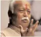  ??  ?? Mohan Bhagwat DURING A DISCOURSE, Bhagwat sought awakening of Hindus, which he said should not be reactionar­y. Though he did not mention any elections but his remarks regarding the BJP’s defeat or gain in any state, he said, should not be considered a defeat or victory of Hindutva.