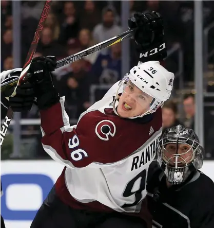  ?? FOTO: LEHTIKUVA/SEAN M. HAFFEY ?? Mikko Rantanen stod för en kanonsäson­g i Colorado Avalanche.