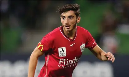  ?? Photograph: Graham Denholm/Getty Images ?? Josh Cavallo during the game at AAMI Park. He wrote on Instagram that he received homophobic abuse from crowd members at the stadium on Saturday night.