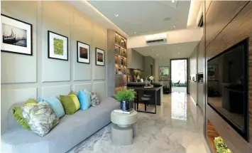  ??  ?? The showflat of a 710 sq ft, two-bedroom unit designed by SuMisura