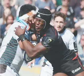  ??  ?? Aggressive: Maro Itoje must make his big hits