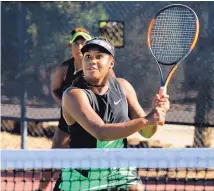  ?? JIM THOMPSON/JOURNAL ?? Eldorado sophomore Carmen Corley, shown last September, combined with Allison Romero to win the girls Class 6A state doubles title Thursday.