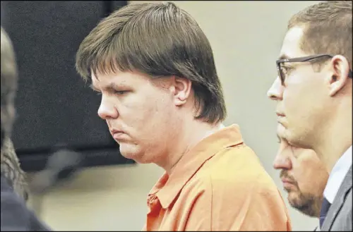  ?? BOB ANDRES /BANDRES@AJC.COM ?? Justin Ross Harris is sentenced to life in prison Monday without the possibilit­y of parole for killing his 22-month-old son Cooper (in photo at right).