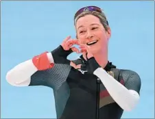  ?? ?? (Germany, 49, speed skating) Pechstein, who will turn 50 on Feb 22, two days after the Beijing 2022 closing ceremony, has become the first-ever woman to compete in eight Winter Olympics. She served as one of Germany’s two flag-bearers at the opening ceremony.
In the women’s 3,000m speed skating, she competed against 22-year-old Chinese Ahenaer Adake. Pechstein finished last in the 20-strong field and saw her 20-year Olympic record shattered by Dutch phenom Irene Schouten, but the five-time gold medalist said she was still delighted.
“I was not too fast, but I smiled when I crossed the finish line because today I’ve achieved my goal to race in my eighth Olympic Games and it was important for me,” she said.