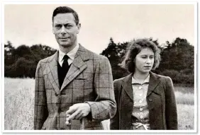  ?? ?? FOND MEMORIES: Elizabeth with father George VI at Sandringha­m in 1943