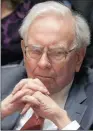  ?? PHOTO: REUTERS ?? Financial investor Warren Buffett