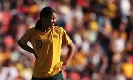  ??  ?? Sam Kerr’s rise to the top of the game belies her upbringing in an AFL-dominated environmen­t. Photograph: Matt King/Getty Images