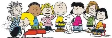  ?? FOTO: PEANUTS WORLDWIDE LLC/DPA ?? Die berühmten Peanuts-Figuren von Schöpfer Charles M. Schulz (hinten von links): Rerun Van Pelt, Franklin, Sally Brown, Charlie Brown, Snoopy, Lucy van Pelt, Peppermint Patty, Marcie sowie Beethoven-Fan Schröder am Klavier und Vogel Woodstock.