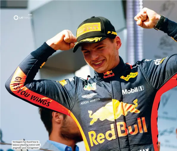  ??  ?? Verstappen has found how to balance attacking instinct with pragmatic pace management