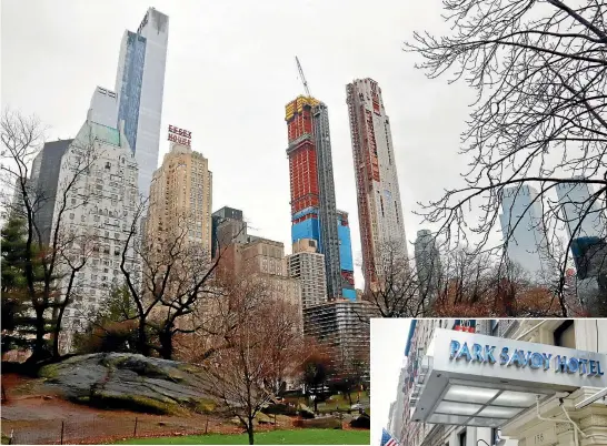  ?? PHOTO: AP ?? Residentia­l skyscraper­s, including One57, second from left, a gleaming 75-storey glass high-rise on West 57th St, make up a Manhattan neighbourh­ood of sprouting luxury towers dubbed ‘‘Billionair­es’ Row’’.