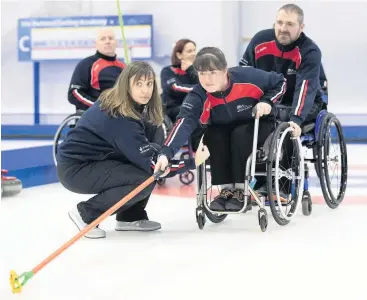  ??  ?? On the ice Meggan is in the Scots team less than a year after taking up the sport