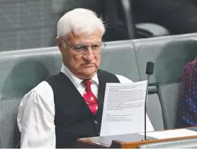  ?? Picture: AAP IMAGE/MICK TSIKAS ?? ARE YOU SERIOUS?: A reader has suggested that Bob Katter (above) and Warren Entsch should join the Greens party.