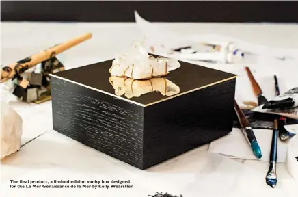  ??  ?? The final product, a limited edition vanity box designed for the La Mer Genaissanc­e de la Mer by Kelly Wearstler