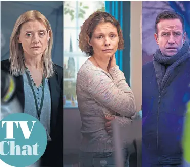  ??  ?? ●
Anne Marie-duff, Myanna Buring and Rafe Spall in The Salisbury Poisonings