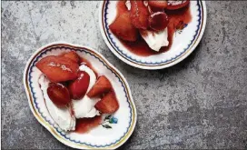  ?? WASHINGTON POST DEB LINDSEY/THE ?? Fall Fruit With Port Wine Sauce is served with chilled with Greek yogurt.