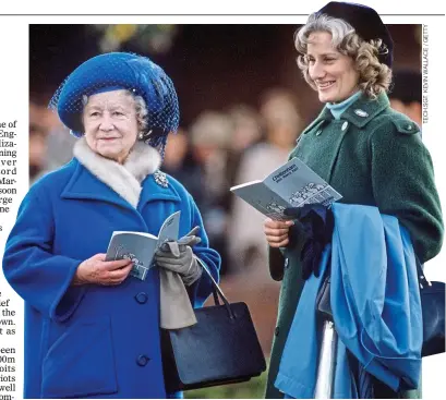  ??  ?? ‘SHE WAS SO LOVED’: Lady Angela Oswald with the Queen Mother at the races in 1987