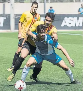  ?? FOTO: PUNTÍ ?? Victoria ‘in extremis’ El filial espanyolis­ta ganó al Sant Andreu en el último minuto