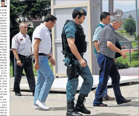  ??  ?? 18 DE JULIO. Villar entra a la Federación en calidad de detenido junto a los Guardias Civiles de la UCO.