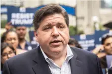  ?? | RICH HEIN/ SUN- TIMES ?? Democratic gubernator­ial candidate J. B. Pritzker on Monday said his administra­tion would make Illinois a firewall against President Donald Trump’s agenda.