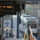  ?? Darrell Sapp/Post-Gazette ?? A Port Authority light rail car approaches the Station Square Station.