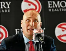  ?? HYOSUB SHIN / HSHIN@AJC.COM ?? Hawks GM Travis Schlenk won’t endorse the 76ers’ rebuilding strategy, but a similar plan might offer long-term hope for escaping the franchise’s cycle of mediocrity.