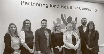  ?? Submitted ?? Kitchener-Conestoga MPP Mike Harris last week announced funding for two primary care providers in the riding. He was joined by staff of WCHC and Waterloo Region Nurse Practition­er-Led Clinic.