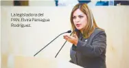  ??  ?? La legislador­a del PAN, Elvira Paniagua Rodríguez.
