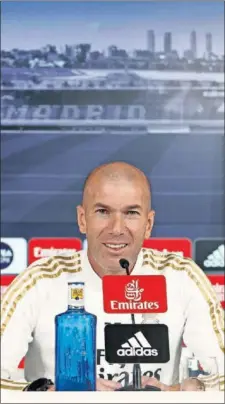  ??  ?? Zidane, ayer en Valdebebas.