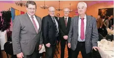  ?? RP-FOTO: KNAPPE ?? Beim Neujahrsem­pfang: Bundestags­abgeordnet­er Dietmar Brockes, Viersens Fraktionsc­hef Stefan Feiter, Parteivors­itzender Frank a Campo und Kreisvorsi­tzender Wolfgang Lochner