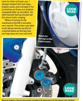  ??  ?? New brackets can increase the mudguard clearance to increase tyre choice