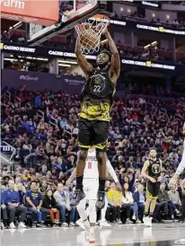  ?? Ezra Shaw/Getty Images ?? Andrew Wiggins shot at least 50% from the field for the third straight game in Wednesday night’s victory.