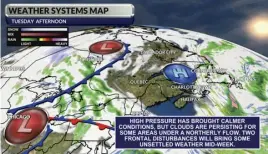  ?? WSI ?? High-pressure has brought brighter skies to parts of the region, but more wet weather is on the way.