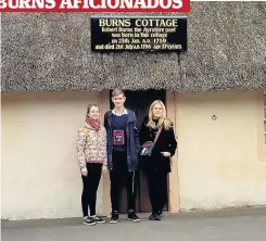  ??  ?? Famous sight The Russian visitors at Burns Cottage in Alloway