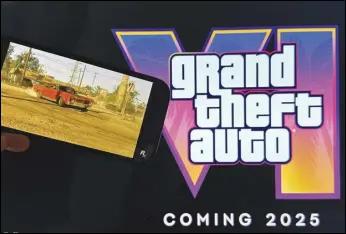  ?? ASSOCIATED PRESS ?? The highly anticipate­d trailer for Grand Theft Auto VI arrived a little early after a copy was leaked online. Rockstar Games released its first look for the sixth game of the cult-classic video game series Monday evening.