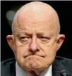  ??  ?? Former National Intelligen­ce director James Clapper