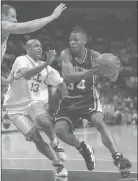  ?? HARTFORD COURANT FILE PHOTO ?? RAY ALLEN scored 36 points against UCLA in a 1995 NCAA Tournament Elite Eight loss, leaving little doubt that he was a bona fide NBA prospect.