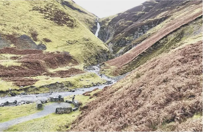  ??  ?? 0 The Grey Mare’s Tail is in full flow after a week of rain in Dumfriessh­ire, writes Ian Haddow of Moffat, who contribute­s this terrific picture