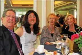  ??  ?? Dr. Jared Videll of Wynnewood shares a table with physician Karen Abrams of Ardmore, Suzanne Nicholas of Broomall and Nancy Abrams of Bala Cynwyd.