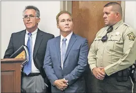  ?? ANTHONY/DAILY NEWS (BOWLING GREEN)] [AUSTIN ?? Rene Boucher, center, appears in court for an arraignmen­t hearing Thursday at the Warren County Justice Center in Bowling Green, Ky.