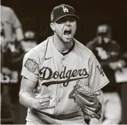  ?? Rob Carr / Getty Images ?? Blake Treinen helped the Dodgers win theWorld Series this season and has experience as a closer.