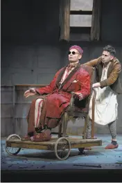  ?? Kevin Berne 2012 ?? Irwin as Hamm (left) and Nick Gabriel as Clov in ACT’s 2012 production of Beckett’s “Endgame.”