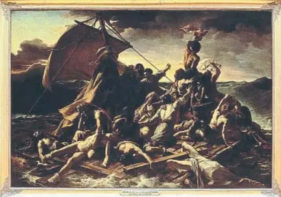  ?? DEA / G. DAGLI ORTI / GETTY ?? Dos siglos después. Los náufragos de La balsa de La
Medusa , de Géricault, comparten su determinac­ión por vivir con los del bote de inmigrante­s que llega a las costas griegas fotografia­do por Ponomarev