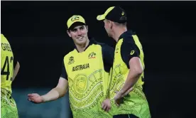  ?? Photograph: Matt Turner/AAP ?? Pat Cummins, left, takes charge of Australia’s one-day team after Aaron Finch retired.