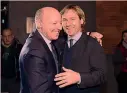  ??  ?? Abbraccio Marotta, ieri, con Nedved