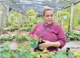  ??  ?? Johanna Maldonado expresó que la cisterna del vivero en el que trabaja no dará abasto para todas las plantas en el lugar.