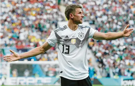  ?? Foto: Jan Hübner ?? Der ehemalige WM Torschütze­nkönig Thomas Müller enttäuscht­e wie etliche Teamkolleg­en zum WM Auftakt.