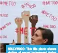  ??  ?? HOLLYWOOD: This file photo shows victims of sexual harassment during a #MeToo march in Hollywood. —AFP