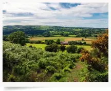  ?? ?? Britain’s landscape – seen here near Church Stretton, Shropshire – has been shaped by generation­s of farmers tending the land