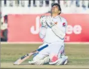  ??  ?? Abid Ali scored a century on debut for Pakistan on Sunday.
AFP