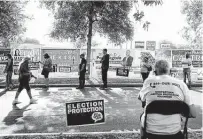  ?? Lisa Krantz / Staff photograph­er ?? Early voting continues through April 27 at 37 polling sites throughout Bexar County. Election Day is May 1.